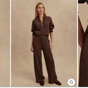 Varley Sally Half Zip (Medium) And Wide Leg Pant 30" Inseam (SMALL)